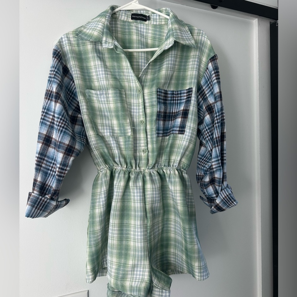 PrettyLittleThing Plaid Romper